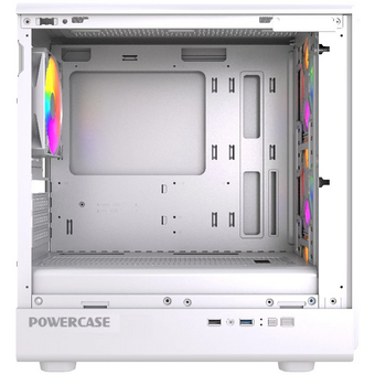  Корпус Powercase Mistral Micro C4W ARGB (CMMCW-A4), Tempered Glass, 4x 120mm ARGB PWM Fan, белый, mATX 