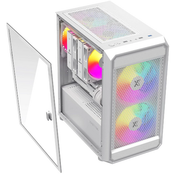  Корпус XASTRA A303M 3ARGB White (A303M-2FC14A-1FC12A-D-WH) mATX/Mesh tempered glass 2x140mm + 1x120mm ARGB PWM fans Door 