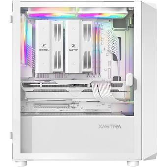  Корпус XASTRA A303M 3ARGB White (A303M-2FC14A-1FC12A-D-WH) mATX/Mesh tempered glass 2x140mm + 1x120mm ARGB PWM fans Door 