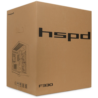  Корпус HSPD F330 (F330-TGWH-ARGB), без БП, Panoramic Mini-tower, White, TG, 0.5 SPCC, 3x120mm ARGB mATX, mITX 160/400/200mm 1x2.5", 2x3.5", 4x 