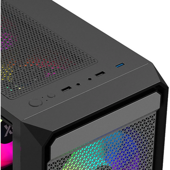  Корпус XASTRA A303M 3ARGB Black (A303M-2FC14A-1FC12A-D) mATX/Mesh tempered glass 2x140mm + 1x120mm ARGB PWM fans Door 