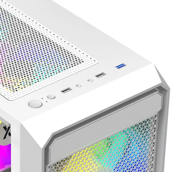  Корпус XASTRA A303M 3ARGB White (A303M-2FC14A-1FC12A-D-WH) mATX/Mesh tempered glass 2x140mm + 1x120mm ARGB PWM fans Door 