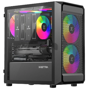  Корпус XASTRA A303M 3ARGB Black (A303M-2FC14A-1FC12A-D) mATX/Mesh tempered glass 2x140mm + 1x120mm ARGB PWM fans Door 