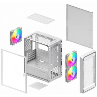  Корпус XASTRA A303M 3ARGB White (A303M-2FC14A-1FC12A-D-WH) mATX/Mesh tempered glass 2x140mm + 1x120mm ARGB PWM fans Door 