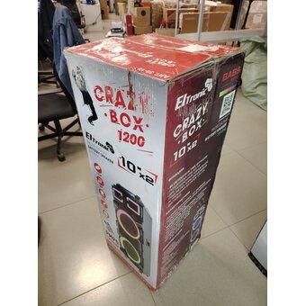  УЦ Портативная акустика ELTRONIC 30-18 Crazy box 1200 10 черный (плохая упаковка, трещины на пластике, пересборка панели управления) 