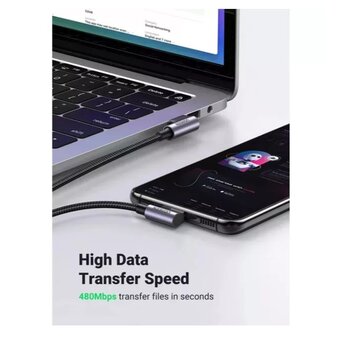  Кабель UGREEN US176 (20856) Right Angle USB-A to USB-C Cable 1m Space Gray 