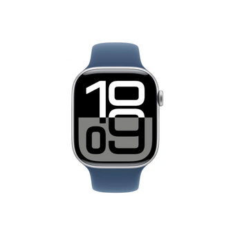  Smart-часы Apple Watch Series 10 (MWWL3LW/A) 46мм 2.1" OLED корп.серебристый Sport Band рем.синий разм.брасл. 140-190мм 