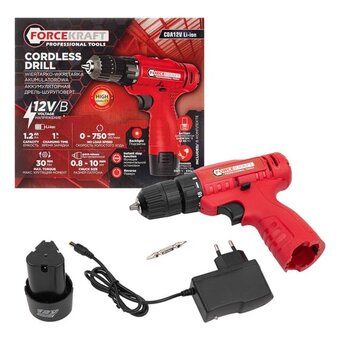  Дрель-шуруповерт Forcekraft FK-CDA12V Li-ion(61278) АКБ+ЗУ 
