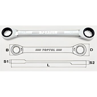  Ключ накидной с трещотками Toptul AOAG1719 