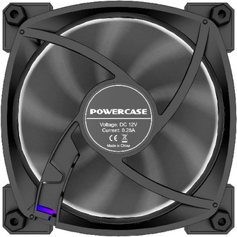  Вентилятор Powercase (M55-12 ARGB) Black 120x120x25мм (PWM, 4pin PWM (M+F)+ 3pin ARGB (M+F), 600-1500 об/мин) Bulk 