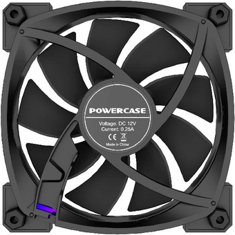  Вентилятор Powercase (M55-12 ARGB) Black 120x120x25мм (PWM, 4pin PWM (M+F)+ 3pin ARGB (M+F), 600-1500 об/мин) Bulk 