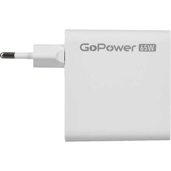  Зарядное устройство GOPOWER 00-00028405 1USB+2TYPE-C 65W QC3.0 GAN White 