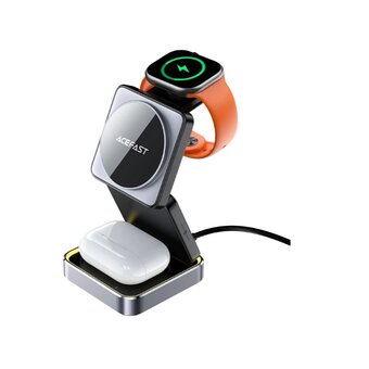  Беспроводная зарядка ACEFAST E20 Desktop 3-In-1 Wireless Charging Holder Black 