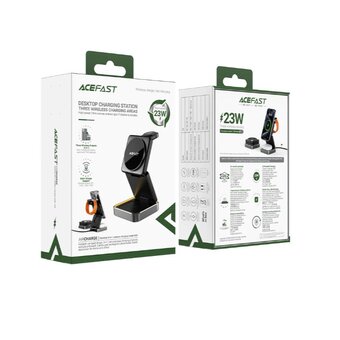  Беспроводная зарядка ACEFAST E20 Desktop 3-In-1 Wireless Charging Holder Black 