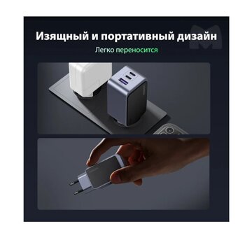  СЗУ UGREEN X553 (35042) Nexode S 65W USB-A+2*USB-C GaN Tech Fast Charger EU Gray 