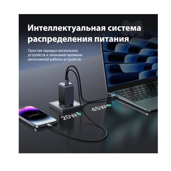  СЗУ UGREEN X553 (35042) Nexode S 65W USB-A+2*USB-C GaN Tech Fast Charger EU Gray 