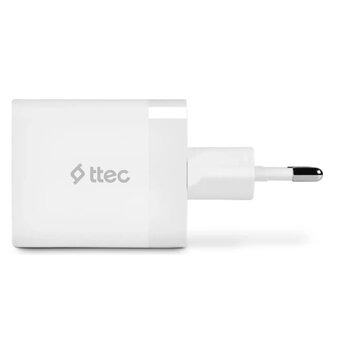  СЗУ TTEC 2SCP02B SmartCharger 45W PD Duo Travel Charger USB-C+USB-A White 