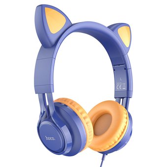  Наушники полноразмерные HOCO W36 Cat ear headphones with mic, midnight blue 