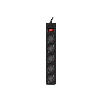  Фильтр SVEN SF-05E 1,8м 5 розеток с защитными шторками черный, цветная коробка 