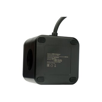 Сетевой фильтр Cablexpert Cube CUBE-3-CU3-B-1.5 черный, 3 розетки 