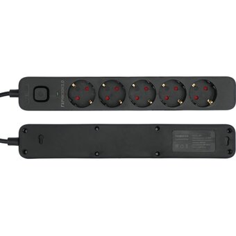  Сетевой фильтр Гарнизон EPS-5-B-3 черный, 5 розеток 3м 