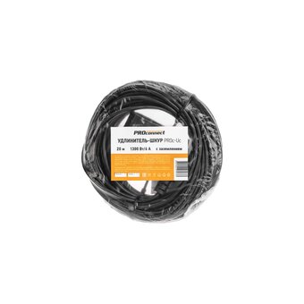  Удлинитель силовой PROconnect PROc-Uc 13-4910 2x0.75кв.мм 1розет. 20м ПВС 6A без катушки черный 