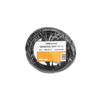  Удлинитель силовой PROconnect PROc-Uc 13-4909 2x0.75кв.мм 1розет. 10м ПВС 6A без катушки черный 