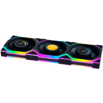  Комплект вентиляторов (3шт.) Lian Li UNI Fan SL Wireless LCD 120 (G99.12SLLCD1W3B.R0)/12SLLCD1W3B Black/120x124,5x28мм (1.6” LCD,PWM,ARGB,1900 об/мин) 