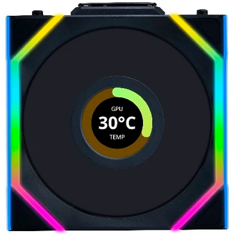  Комплект вентиляторов (3шт.) Lian Li UNI Fan SL Wireless LCD 120 (G99.12SLLCD1W3B.R0)/12SLLCD1W3B Black/120x124,5x28мм (1.6” LCD,PWM,ARGB,1900 об/мин) 