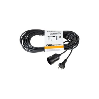  Удлинитель силовой PROconnect PROc-Uc 11-7114 2x0.75кв.мм 1розет. 10м ПВС 6A без катушки черный 