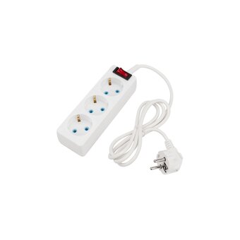  Удлинитель PROconnect 11-7205 3 гнезда, 1,5м, с/з, с кнопкой, белый 