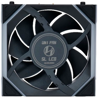  Комплект вентиляторов (3шт.) Lian Li UNI Fan SL Wireless LCD 120 (G99.12SLLCD1W3B.R0)/12SLLCD1W3B Black/120x124,5x28мм (1.6” LCD,PWM,ARGB,1900 об/мин) 