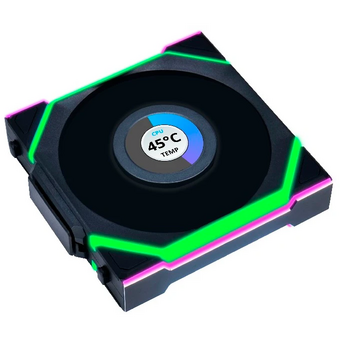  Комплект вентиляторов (3шт.) Lian Li UNI Fan SL Wireless LCD 120 (G99.12SLLCD1W3B.R0)/12SLLCD1W3B Black/120x124,5x28мм (1.6” LCD,PWM,ARGB,1900 об/мин) 