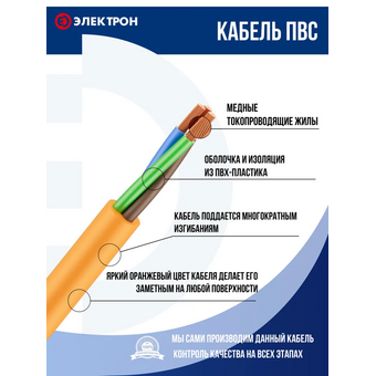  Удлинитель ПВС Электрон EL70039 3500Вт на рамке 30м С/з IP44 