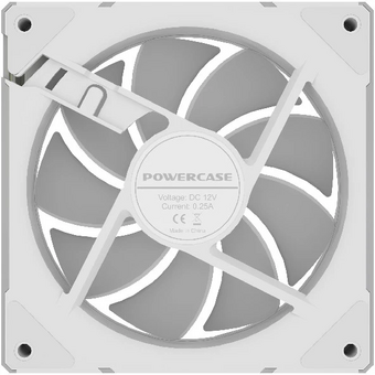  Вентилятор Powercase (M61-12W ARGB) White 120x120x25мм (PWM, 4pin PWM (M+F)+ 3pin ARGB (M+F), 600-1500 об/мин) Bulk 