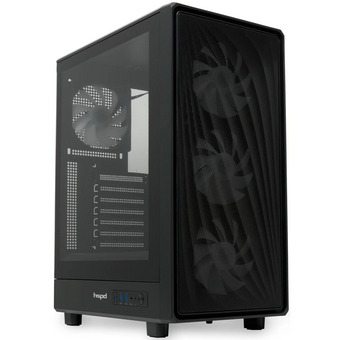  Корпус HSPD M510 (M510-TGBK-ARGB), без БП, Mesh Mid Tower, Black, TG, 0.5 SPCC, 4x120mm ARGB ATX, mITX 180/280/160mm 1x2.5", 7xPCI 2xUSB-A 3.0 
