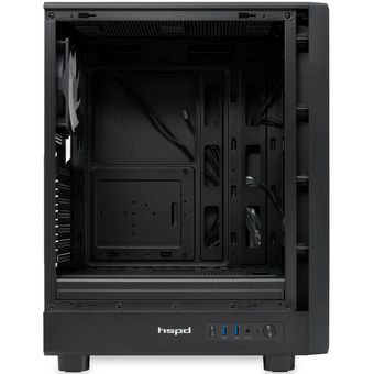  Корпус HSPD M510 (M510-TGBK-ARGB), без БП, Mesh Mid Tower, Black, TG, 0.5 SPCC, 4x120mm ARGB ATX, mITX 180/280/160mm 1x2.5", 7xPCI 2xUSB-A 3.0 