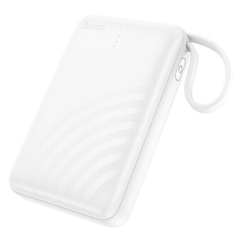  Аккумулятор внешний резервный HOCO J134A Strong с встроеными кабелем Lightning 10000mAh белый 