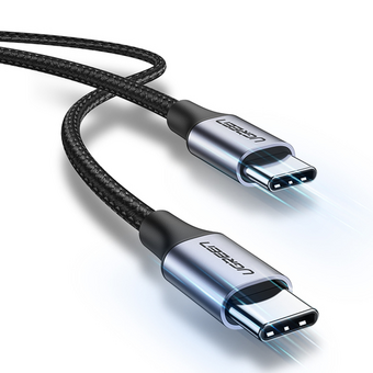  Кабель UGREEN US261 (50149) USB 2.0 C M/M Round Cable Nickel Plating Aluminum Shell 0.5m Gray Black 