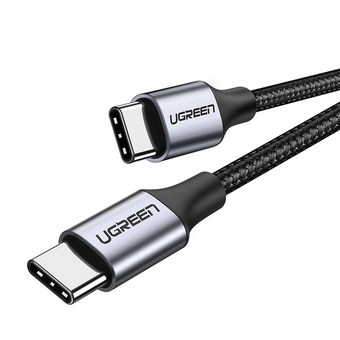  Кабель UGREEN US261 (50149) USB 2.0 C M/M Round Cable Nickel Plating Aluminum Shell 0.5m Gray Black 