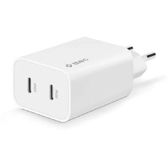  СЗУ TTEC 2SCG01B SmartCharger Duo GAN PD 50W Fast Travel Charger USB-C + USB-C White 