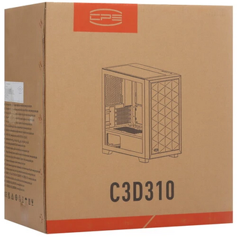  Корпус PcCooler C3D310 BK, без БП, Mesh Mid Tower, Black, TG, 0.6 SPCC, no fans mATX, mITX 165/350/200mm 3x2.5", 2x3.5", 4xPCI 2xUSB-A 3 