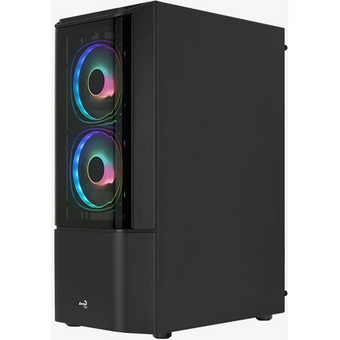  Корпус AEROCOOL Quantum-G-BK-v2 (4710562758511) Miditower ATX, micro ATX, mini-ITX W/PSU 7x12cm Fan (1 предустановлен) черный с окном 