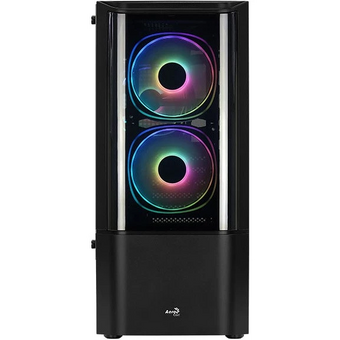  Корпус AEROCOOL Quantum-G-BK-v2 (4710562758511) Miditower ATX, micro ATX, mini-ITX W/PSU 7x12cm Fan (1 предустановлен) черный с окном 