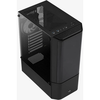  Корпус AEROCOOL Quantum-G-BK-v2 (4710562758511) Miditower ATX, micro ATX, mini-ITX W/PSU 7x12cm Fan (1 предустановлен) черный с окном 