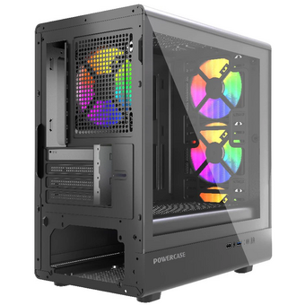  Корпус Powercase Mistral Micro C4B ARGB (CMMCB-A4), Tempered Glass, 4x 120mm ARGB PWM Fan, чёрный, mATX 
