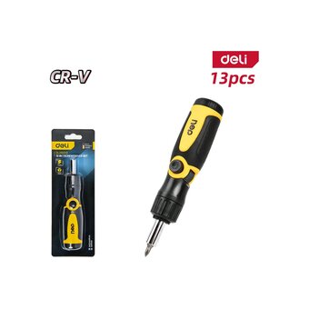  Отвертка многофункциональная с трещоткой Deli DL260113 13-в-1 