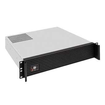  Корпус ExeGate Pro 2U400-04AL EX297727RUS (RM 19", высота 2U, глубина 400, передняя панель - алюминий, без БП, 2*USB) 