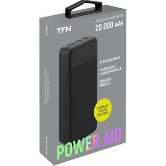  Внешний аккумулятор TFN TFN-PB-279-BK PowerAid 20000mAh black 