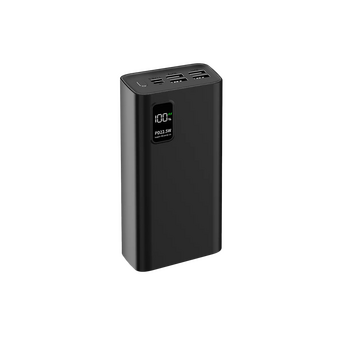  Внешний аккумулятор PERO PB07 30000mAh, Li-Pol, output USB-C + 4 USB-A черный 
